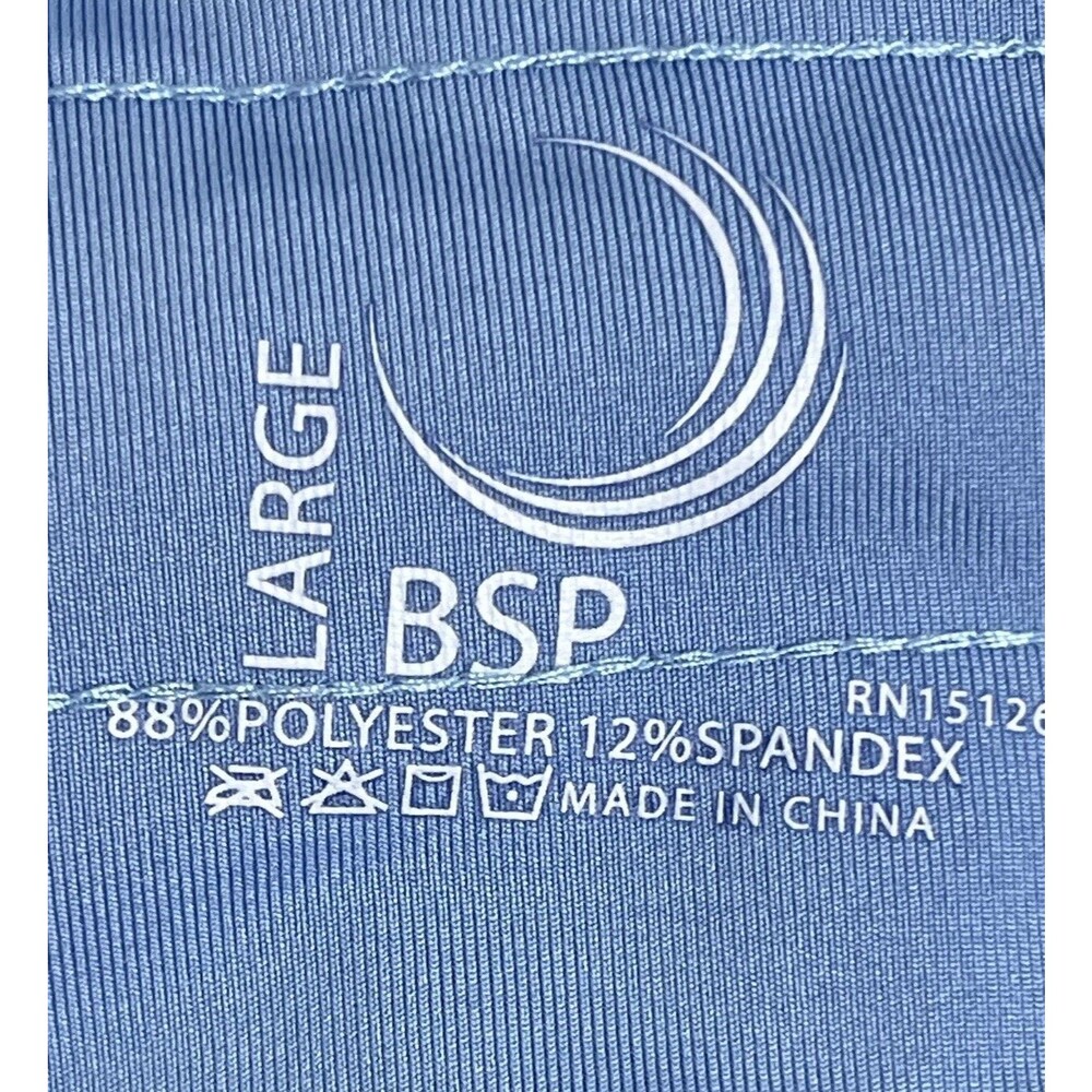 NWT BSP Better Sports Performance Crop Leggings Breathable Blue/White/Orange Lge - Picture 10 of 13